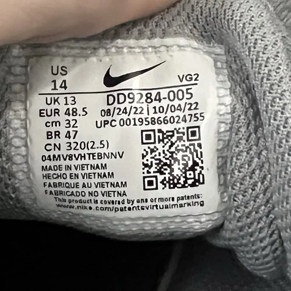 Nike Flex Experience RN 11 Particle Grey Black White DD9284-005 Size 14